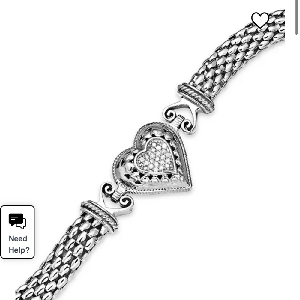 Diamond Silver Heart Bracelet